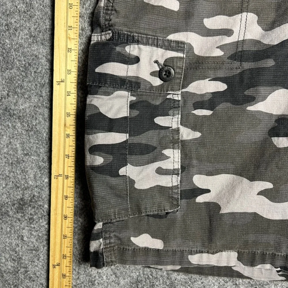 Lee Grey Camo Cargo Shorts Ripstop Baggy Skater Y2K Vintage Size 38